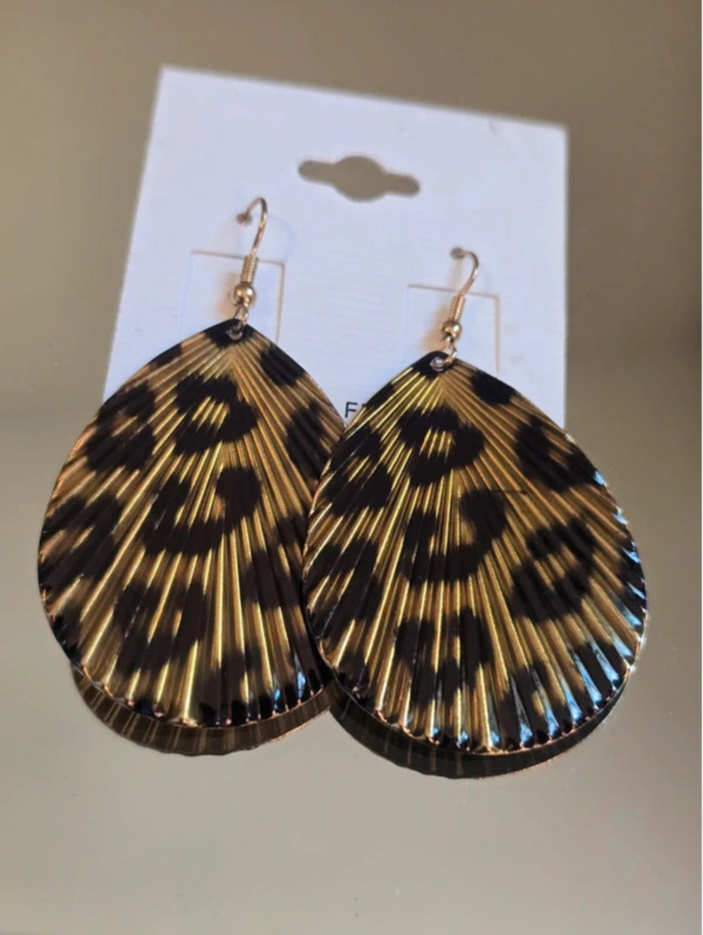 Chunky Statement Earrings - Animal Print - Brand New